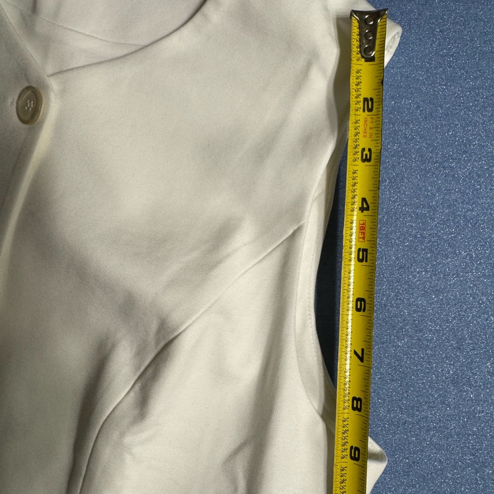 NWT OGL White Sleeveless Longline Button-Up Vest/Waistcoat Women’s Size Large - Picture 7 of 14